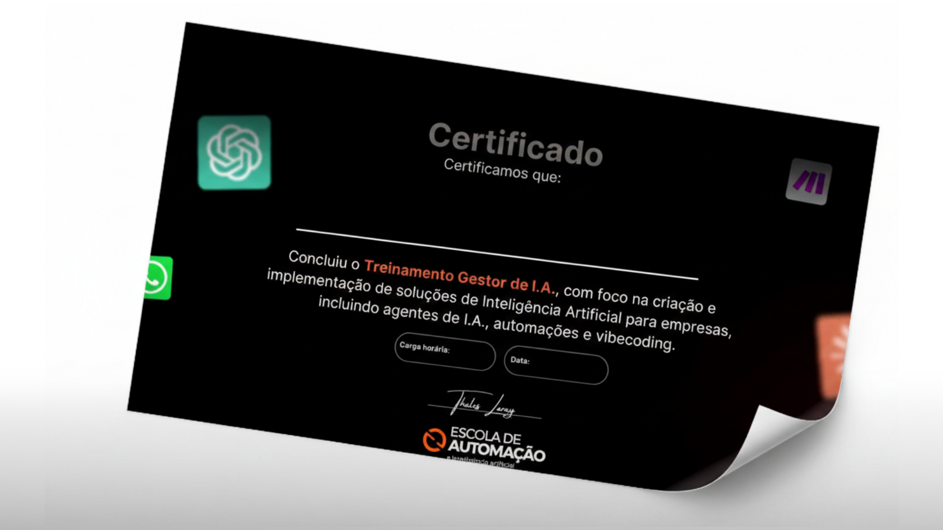 Certificado Oficial - Escola de Automação e I.A.
